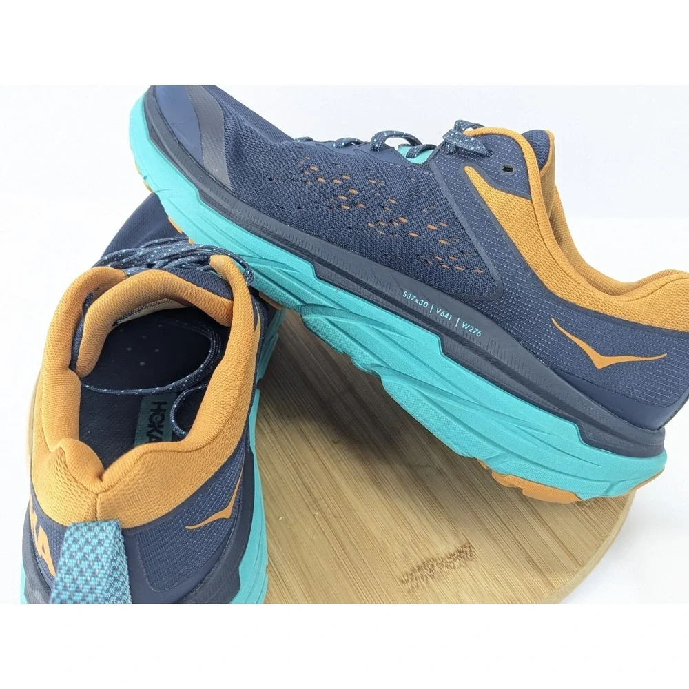Hoka Challenger ATR 6 Shoes Mens 10.5 D Blue Green Trail Running Sneakers Hike
